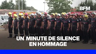 Gironde wildfire: a minute of silence in memory of the two firefighters who died in Mérignac