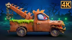 Scary Tow Truck - Vehicle Transformation Video for Kids