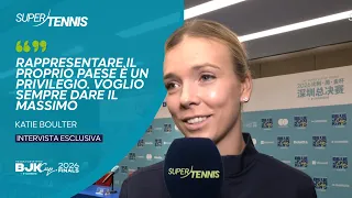 Katie Boulter is ready to take the court for Great Britain at the BJK Cup Finals