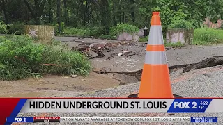 North St. Louis street collapse reveals underground creek 