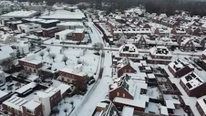 Sneeuwbeelden vanuit de lucht van Boxtel