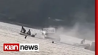 Momenti kur motori i skafit shpërthen në det të hapur në Porto Palermo, 4 të plagosur
