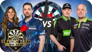Gruppenphase: Gülcan Kamps & Luke Humphries vs. Joey Kelly & Michael van Gerwen | ProSieben