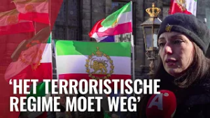 Demonstratie op Dam tegen mensenrechtenschendingen Iran