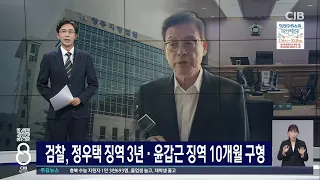 검찰, 정우택 징역 3년·윤갑근 징역 10개월 구형