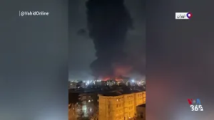 ویدیوی منتسب به انفجارها در غرب تهران و اطراف فرودگاه مهرآباد، شنبه ۱۶ اسفند - منبع وحید آنلاین