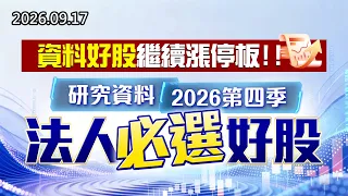 中視【股市最錢線】20260917 #高閔漳：資料好股繼續漲停板，研究資料2026第四季法人必選好股！！ #中視 #中視新聞 #股市最錢線 #高閔漳 #分析師 #股票 #股市看中視 #華冠投顧