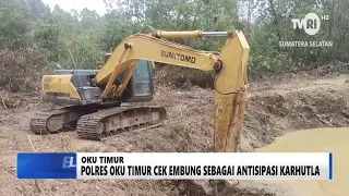 SUMSEL TODAY - EAST OKU POLICE INSPECT WATER RESERVOIRS IN ANTICIPATION OF FOREST AND LAND FIRES