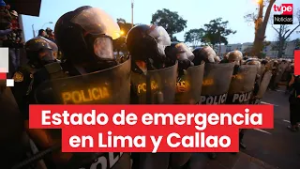 Gobierno declara estado de emergencia en Lima Metropolitana y Callao por 30 días