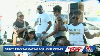 Saints fans tailgating for home opener