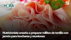 Nutritionist teaches how to make tortilla and ham roll-ups for lunchboxes and gatherings