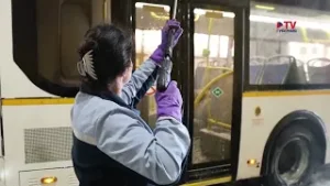 Как маршрутные автобусы моют перед рейсами в Воронеже