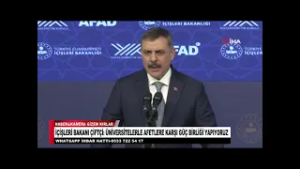 İÇİŞLERİ BAKANI ÇİFTÇİ ÜNİVERSİTELERLE AFETLERE KARŞI GÜÇ BİRLİĞİ YAPIYORUZ