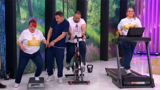 Bici, cinta y step: desafío extremo y en vivo de Melina, Luciana y José