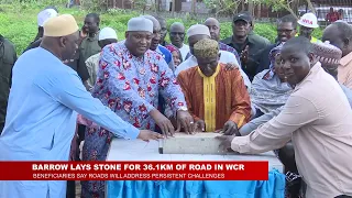 President Barrow lays foundation stones for new road projects in WCR