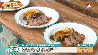 Solomillo de cerdo con chutney de quinotos