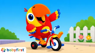 Larry the Parrot Learns NEW Words! | Toys & Vehicles for Toddlers | 1 Hour Video | BabyFirst TV