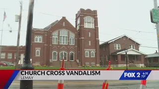 New cross rises after vandal destroyed cross outside Gethsemane Lutheran Church