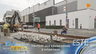 Hétfőtől újra közlekednek a villamosok
