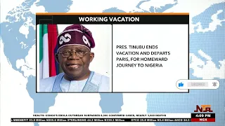 Tinubu Heads to Lagos After Paris Working Vacation