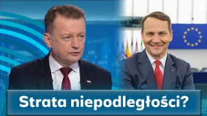"Prowadzi do utraty niepodległości". Błaszczak uderza w Sikorskiego