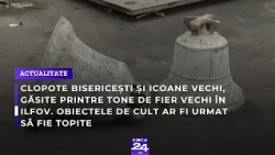 Clopote bisericești și icoane vechi, găsite printre tone de fier vechi în Ilfov