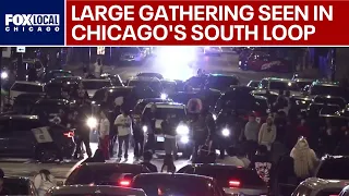 Large gathering, apparent drag racing in Chicago's South Loop, video shows