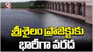 Heavy Flood Inflow To Srisailam Project From Jurala Project | V6 News