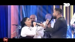 Aurela Gaçe dhe Luiz Ejlli në një kolazh me këngë popullore