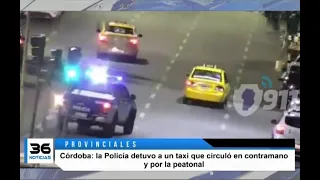Córdoba: la Policía detuvo a un taxi que circuló en contramano y por la peatonal