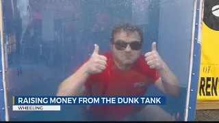 Steve steps into the dunk tank at the Italian Festival