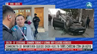 El relato del conductor del auto que chocó con el móvil policial