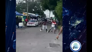 ONE MAN HOSPITALIZED AFTER BABONNEAU JOUVERT STREET BRAWL