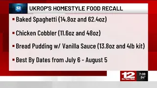 Ukrop's recalls several items
