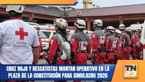 Cruz Roja y rescatistas montan operativo en la Plaza de la Constitución para simulacro 2026
