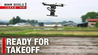 Rice planting drone takes flightーNHK WORLD-JAPAN NEWS