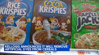 Kellogg says it's removing artificial dyes from cereals by the end of this year