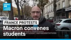 French protests: President Emmanuel Macron meets student unions representatives • FRANCE 24