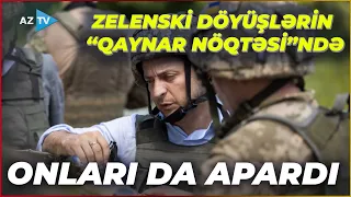 Zelenski QANLI DÖYÜŞLƏRİN getdiyi əraziyə səfər etdi: Prezident özü ilə GÖRÜN KİMİ APARDI