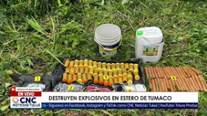 ? Armada y Policía hallaron dinamita y detonadores en estero del barrio Nuevo Milenio.