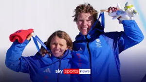 BREAKING: Team GB’s Huw Nightingale and Charlotte Bankes win gold in the mixed team snowboard cross