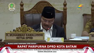 Batam City Regional House of Representatives Plenary Session August 31, 2026