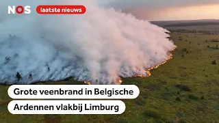 Grote veenbrand in Belgische Ardennen vlakbij Limburg