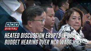 Heated discussion erupts in DOLE budget hearing over NCR wage hike | ANC