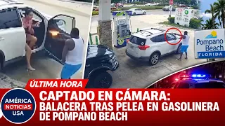 CAPTADO EN CAMARA: BALACERA TRAS PELEA EN GASOLINERA DE PONPANO BEACH