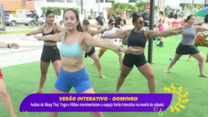 Aulões de Muay Thai, Yoga e Hitbox movimentaram o espaço Verão Interativo na manhã do sábado