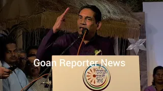 Goan Reporter:: Mla Govind Gaude speaking during the Fugdi Competition Program in Priol Constituency