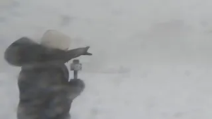 Visibility reduced to near zero in Bridgewater, which may get more than 2 feet of snow