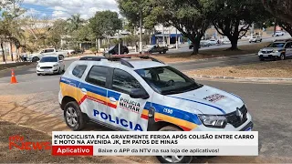 Motorcyclist suffers compound fracture in accident on Avenida JK, in Patos de Minas