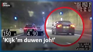 Tesla vliegt over de snelweg | Verkeerspolitie